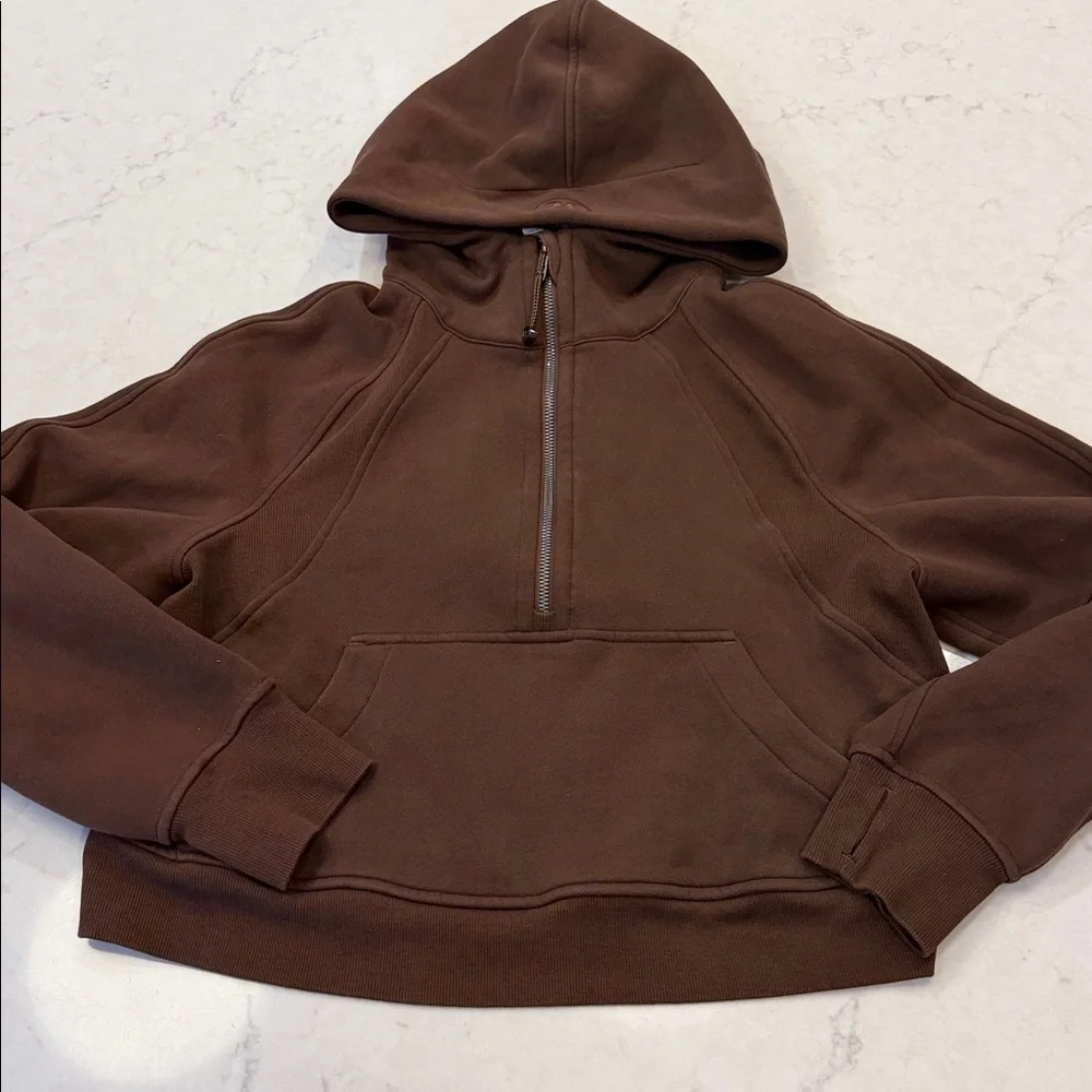 Lululemon Scuba Oversized Funnel-Neck‎ Half Zip Hoodie Java XS/S